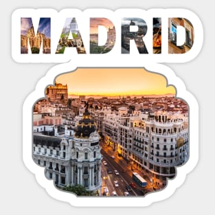 Madrid Skyline Sticker